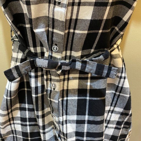 stylish SO black/white casual plaid Shirt Dress size 10 - Picture 4 of 11